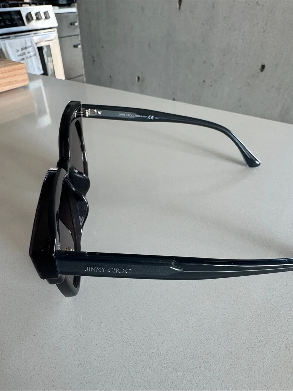Jimmy Choo Sparkle Black Square Sunglasses with Gradient Lenses